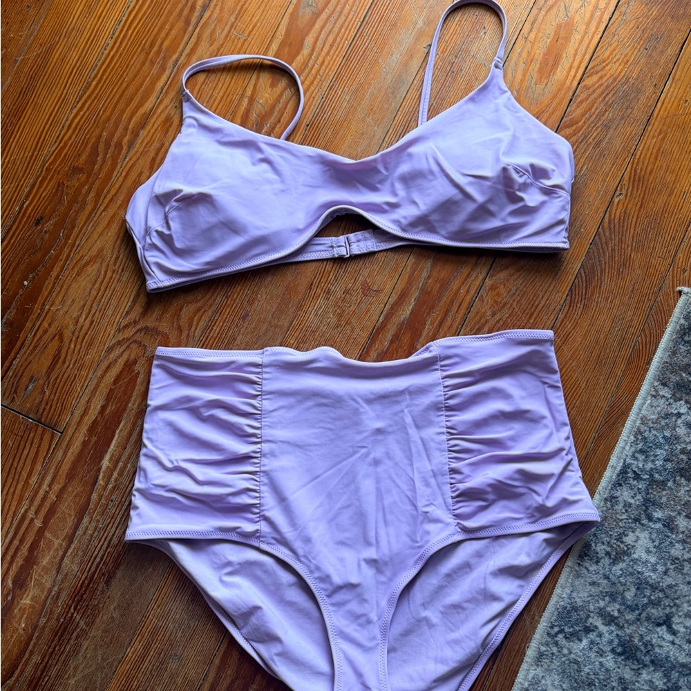 aerie Lilac Two-Piece High-Waist Bikini Set
